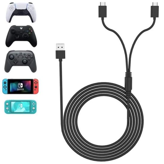 Blanc 1M-JCD Câble'alimentation USB Type C pour manette PS5-Xbox Series  S-X, cordon de charge pour manette de - Cdiscount Informatique