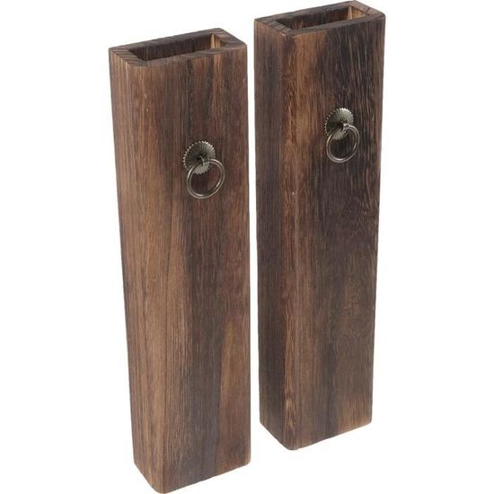 Lot De 3 Vases Muraux En Bois Moderne - 2,5 X 5,6 X 29,5 Cm - Pour Plantes D'intérieur, Fleurs Séchées - Décoration Murale Design