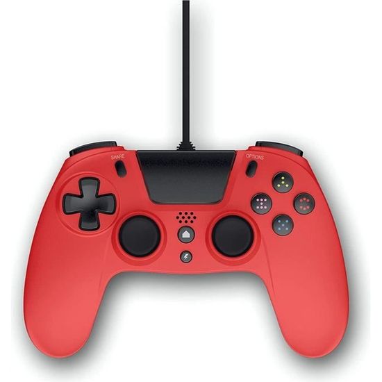 Gioteck - VX4 Manette Rouge filaire pour PS4 et PC. Contrôleur, Gamepad,  Joystick Support de mouvement et de vibration. Design ergon - Prix pas cher  - Cdiscount