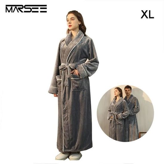 Peignoir Enveloppant à Col Châle Pour Femme - Polaire Douce à