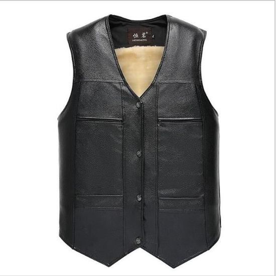 Gilet Moto Homme Gilet Cuir Biker Live Fast Le QG Des Bikers