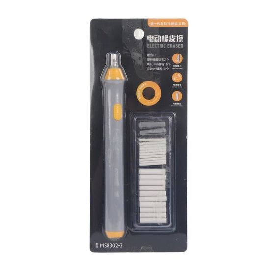 Gomme électrique Rechargeable - 16 Recharges Incluses - USB - Pour Dessin Précis