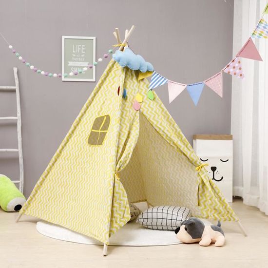 Tente De Jeu Tipi Indian Pour Enfants Bebe Chambre Princesse Jaune