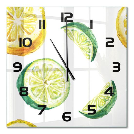 Horloge Murale En Verre Tulup 60x30 Cm - Design Vagues Abstraites - Mouvement Quartz