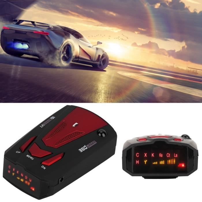 BOYOU 16 Bandes De Fréquences 360 Degrés V7 Gps Voiture Vitesse Sécurité Alarme Vocale Détecteur De Radar Laser (Rouge)