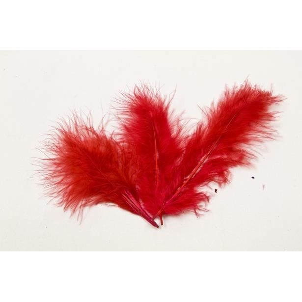 HOBI 20 Plumes de Décoration Rouge