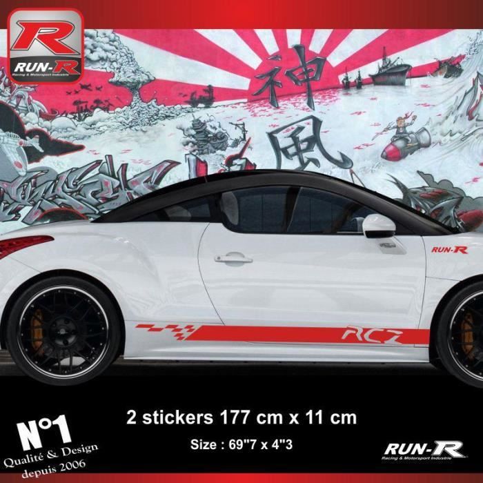 Sticker bas de caisse PEUGEOT RCZ aufkleber - Rouge - ADNAuto