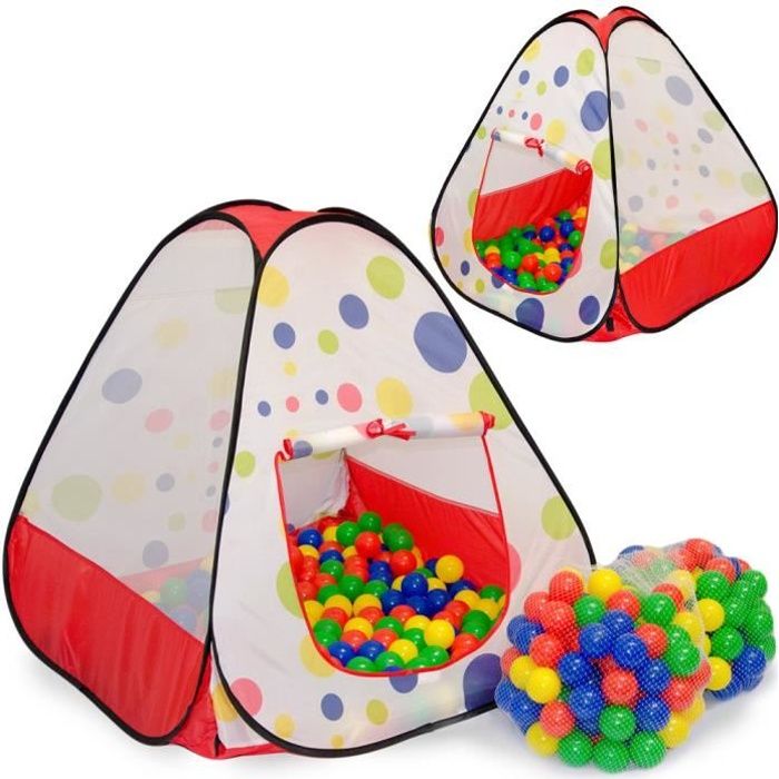 Tente de Jeu pour enfants Maison Jouet Tiana | incl 200 balles multicolores + pratique étui pour le garder / transporter| léger i...