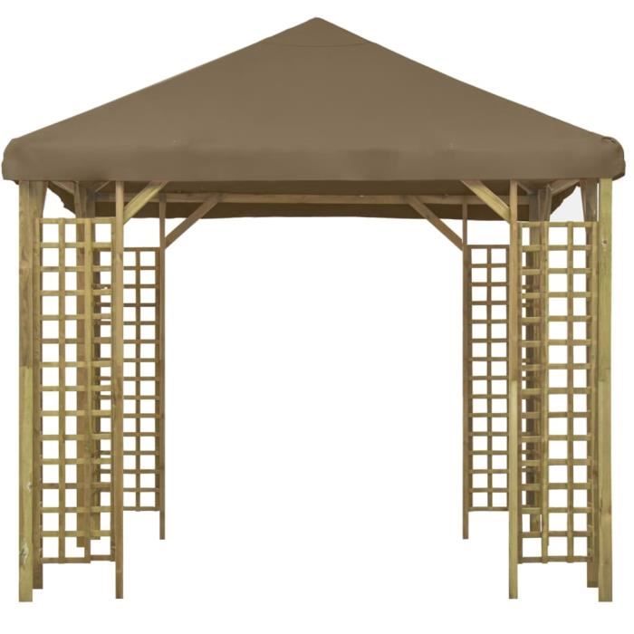 Tonnelle de jardin - Belvédère Tonnelle Barnum 3x3 m Taupe