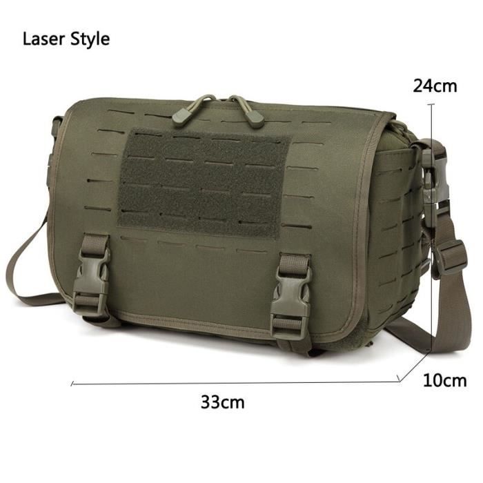 Laser Army Green -Laser Molle – sacs tactiques militaires, sac à dos d'ordinateur, messager, ceinture à bandoulière, Camping, spo