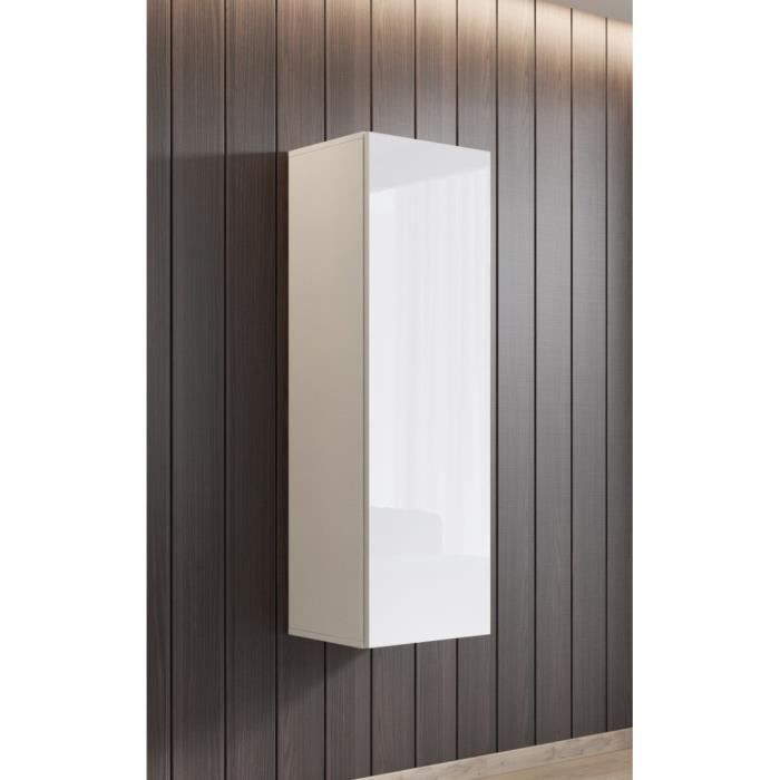 e-Com - Armoire de rangement a suspendre FAY - 120 cm - Blanc