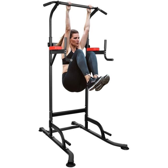 DIP STATION Chaise Romaine Power Tower Tour de Musculation Multifonctions Barre de Traction Entraicircneur pour Abdominaux Dos 22