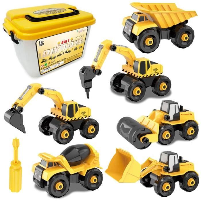 VEHICULE A CONSTRUIRE ENGIN TERRESTRE A CONSTRUIRE6 en 1 Démonter et Assembler Camion DIY Construction Véhicules142
