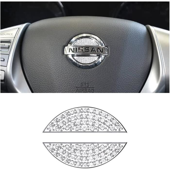 lot de 2 housses de volant pour nissan rogue sylphy qashqai teana tiida 2008 15 16 18 2021 en alliage de zinc et cristal argenté