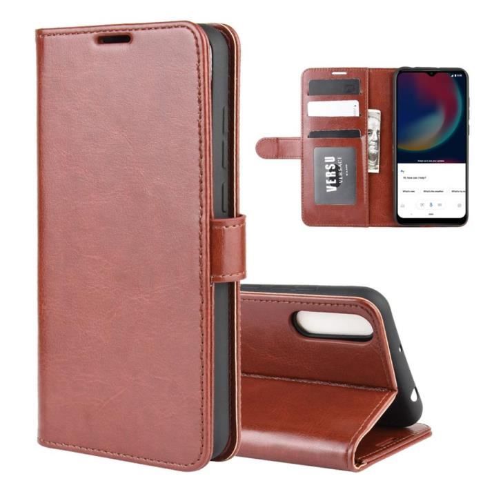 Étui Housse Wiko View 4 Lite, Marron Couleur Luxe Étui à rabat Haute Qualité Cuir Protection Integrale Anti-rayures