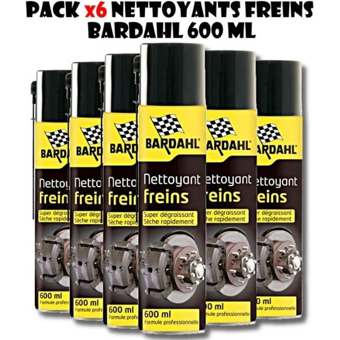 PACK BARDAHL NETTOYANT FREINS - SUPER DEGRAISSANT - 6 X 600ml