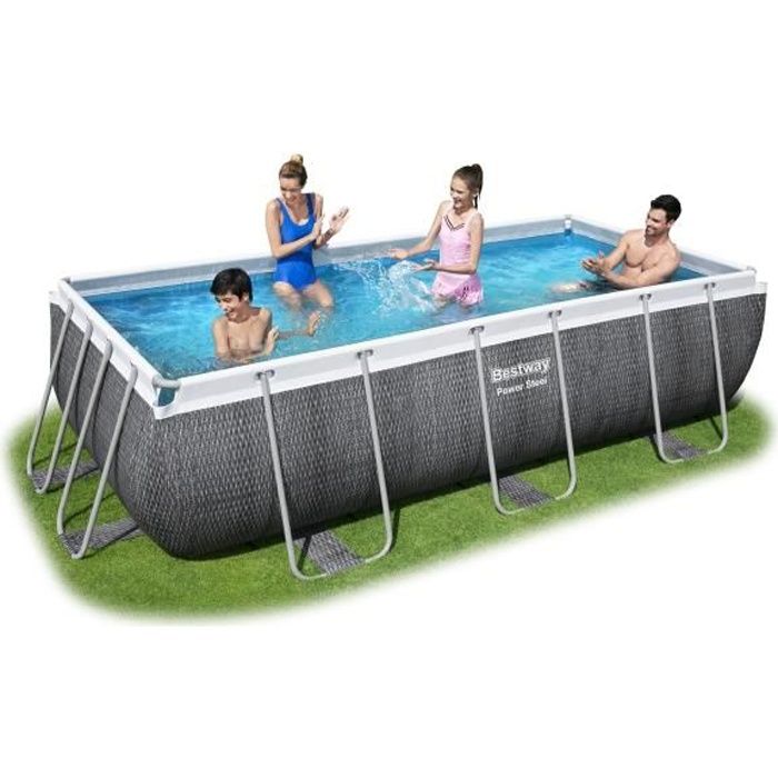 BESTWAY Piscine réctangulaire Steel Frame Pool - 404 x 201 x 100 cm - Tressé