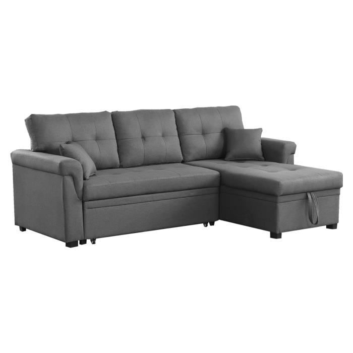 Canapé d'angle 4 places Gris Design Confort