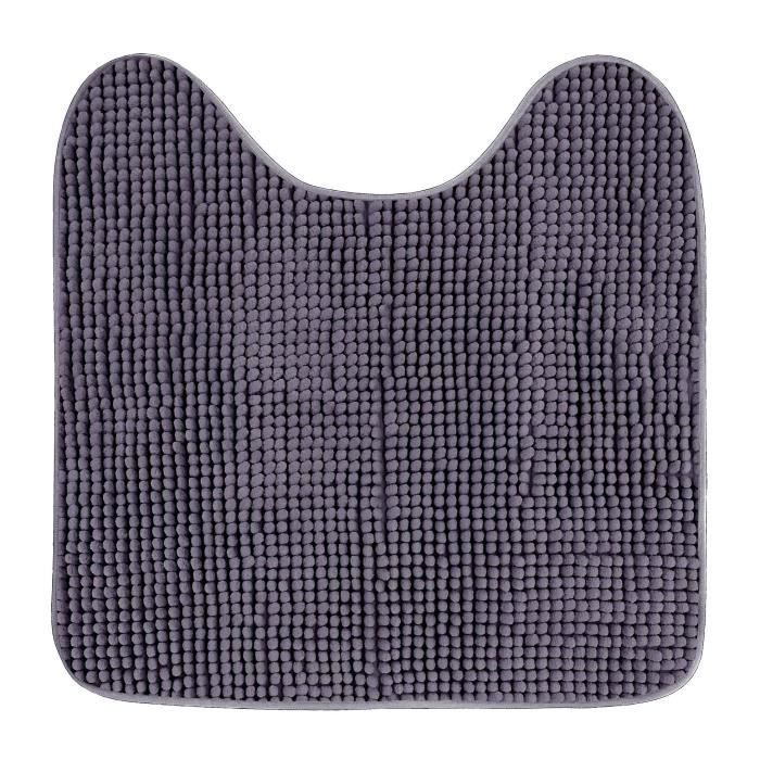 CDaffaires Tapis contour wc 45 x 45 cm microfibre unie sweety Anthracite