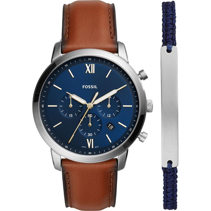 Coffret montre Homme Neutra FS5708SET chronographe en cuir brun clair et bracelet