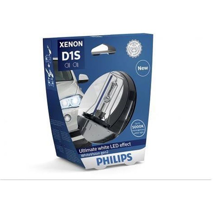 Ampoule D1S Philips 85415WHV2 xénon whitevision Gen2, sous blister