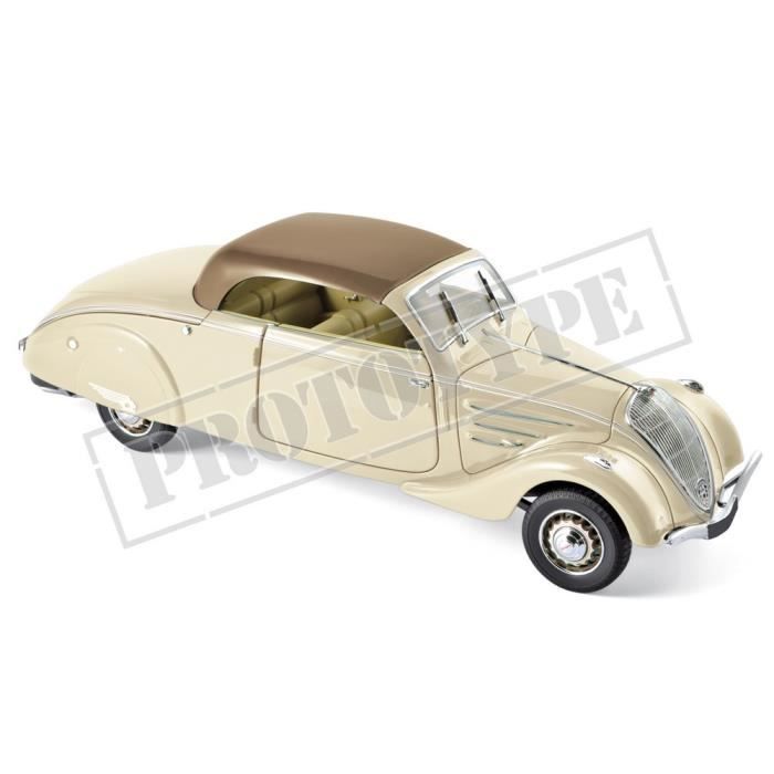 Véhicule Miniature assemble - Peugeot 402 Eclipse Beige et Caramel 1937 1-18 Norev