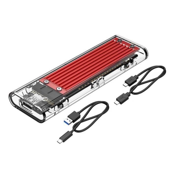 ORICO Boîtier SSD Externe M.2 NVME, USB 3.1 Gen 2 Type-C vers M2 NVMe PCIe Adaptateur pour M-Key SSDs 2230, 2242, 2260, 2280