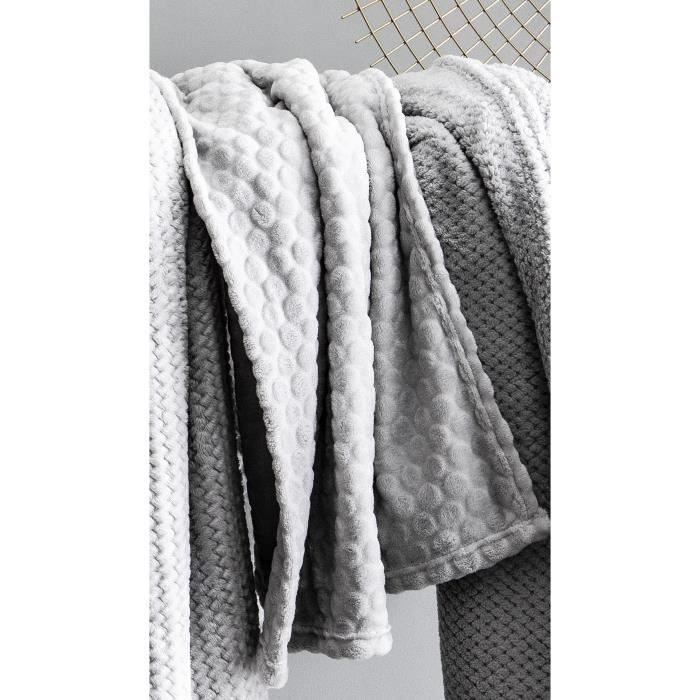 TODAY Plaid 3D Winter Spirit Grège - 125 x 150 cm