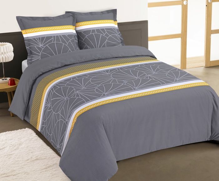 Parure De Lit Lovely - Cœurs Gris - 100% Coton - Housse 240x220 Cm + 2 Taies - Certifiée Oeko-Tex - 6