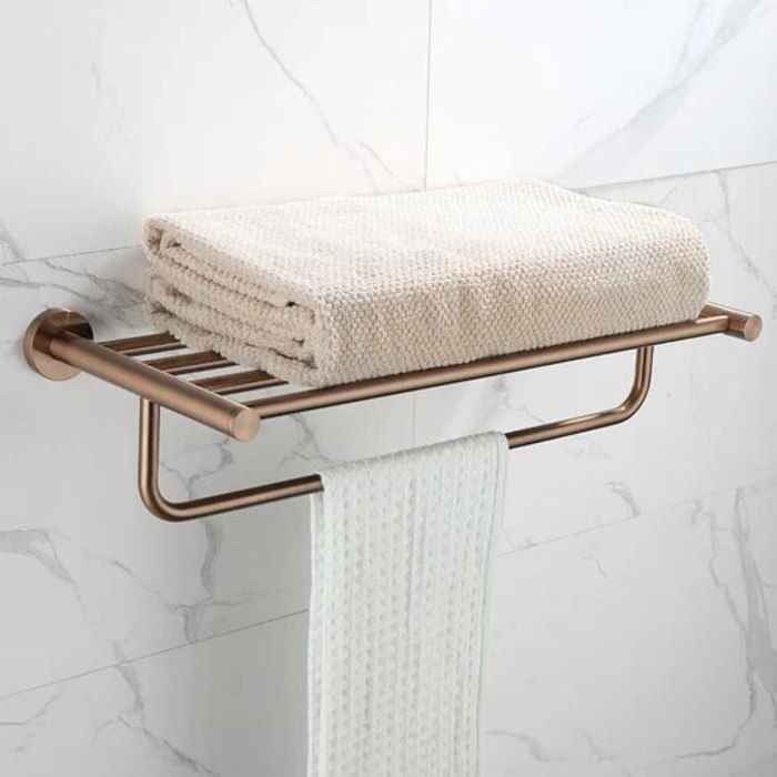 Porte-Serviettes En Or Rose Brossé Nordique - Ensemble Accessoires Salle De Bain En Acier Inoxydable