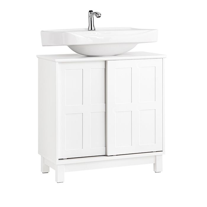 meuble sous vasque bzr142-w sobuy meuble sous lavabo - 2 portes coulissantes blanc lph 60 x 30 x 61 cm