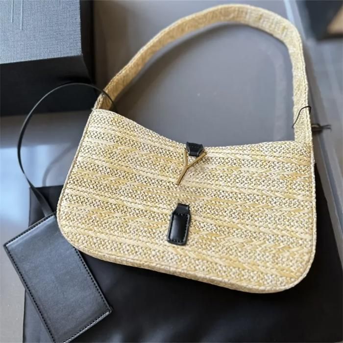 Sac Bandoulière Paille Pour Femme - Style Bohème été, Avec Foulard, Pour Plage, Voyage, Shopping