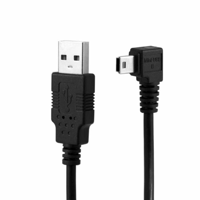 Câble D'extension Mini USB 5 Broches, Coudé à 90° - 30 Cm Pour Caméra Et Appareils