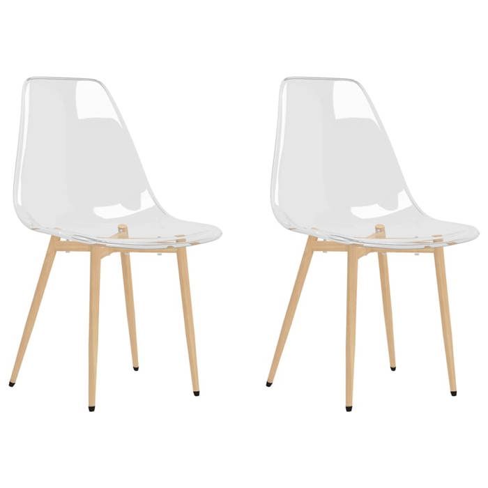 Chaises à manger - MANGO - lot de 2 - Transparent PET - 42x52x100 cm