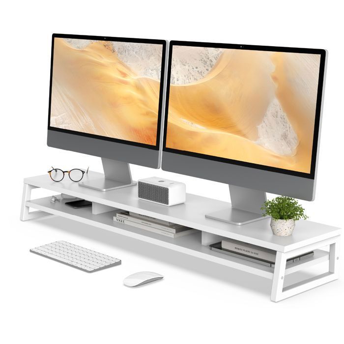 Fenge Dual Support de Moniteur Portable Réhausseur dÉcran dOrdinateurPour PC/Ordinateur/Fax/Imprimante/TV118x255x137cm