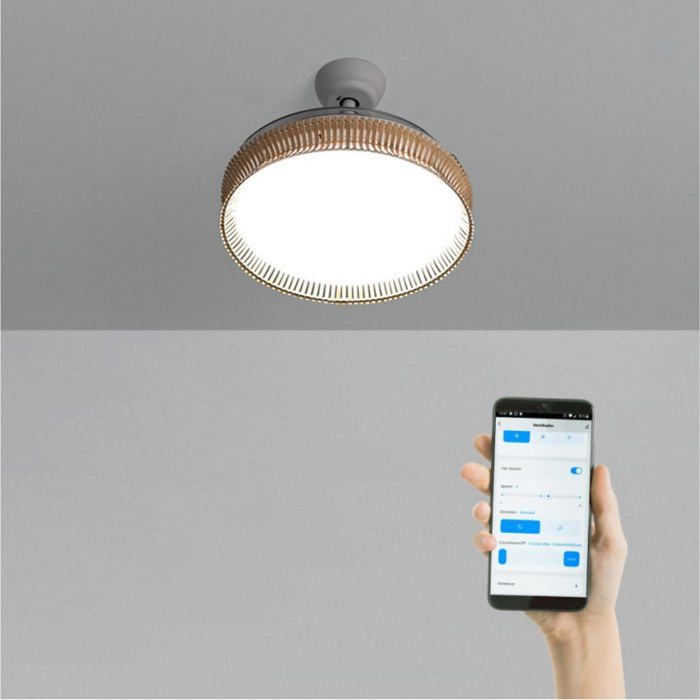 Ventilateur de plafond - Create - WIND CLEAR RATTAN - Pales rétractables - LED 36W - Finitions osier