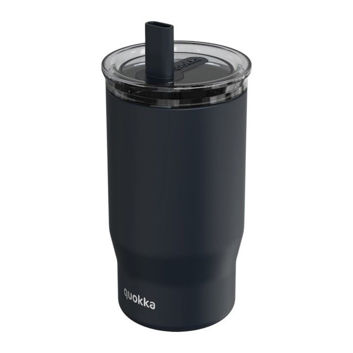 Tasse isotherme - QUOKKA - 720 ml - Acier inoxydable - Couleur noir - Paille réutilisable Tasse isotherme - QUOKKA - 720 ml - Acier inoxydable - Couleur noir - Paille réutilisable