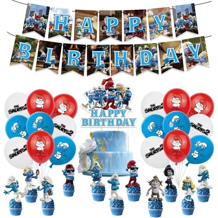 ZGCXRTO Lot De 12 Figurines Schtroumpfs - Déco Gâteau Anniversaire Et Collection Thème Les Schtroumpfs