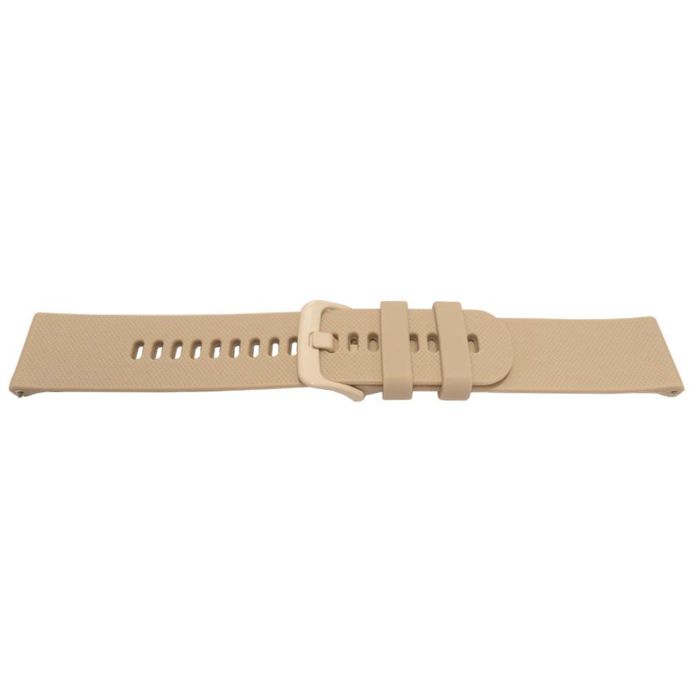 Bracelet sport - MY-MONTRE - 20mm - Beige - Silicone super lisse - Boucle métallique coordonnée
