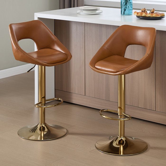 Ya-Home Tabourets de Bar Moderne Lot de 2 Chaise Bar Tissu Réglable en Hauteur, Chaise Haute Cuisine Confortable, Gris