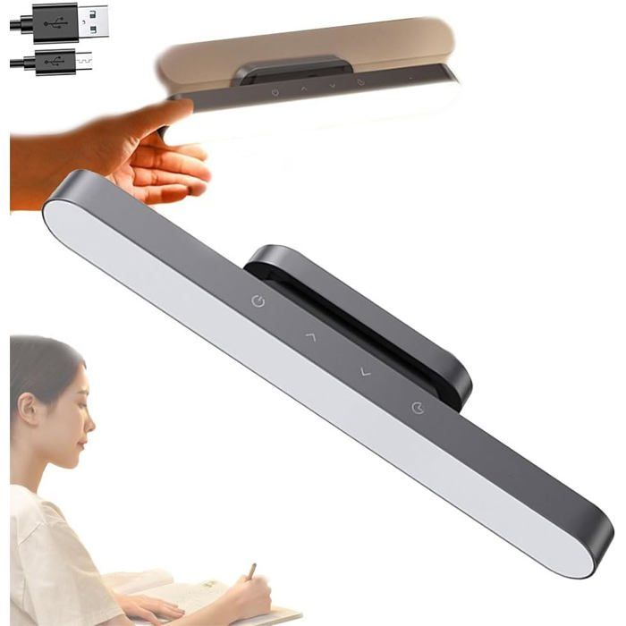 Bande lumineuse LED magnétique rechargeable avec arrêt différé et variateur dintensité. Commande tactile.