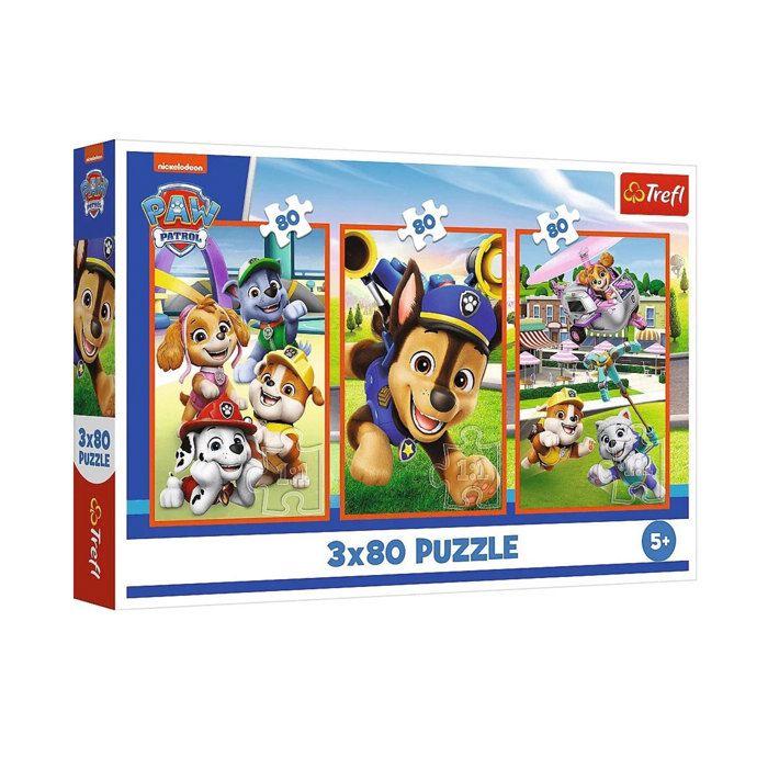Puzzle - TREFL - Pat Patrouille - Lot 3 x 80 pièces - Dès 5 ans - Dessins animés