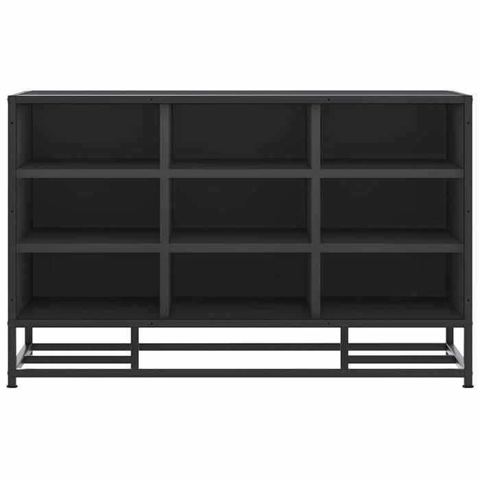 MGH - TOP Banc de rangement à chaussures - Meuble de couloir - noir 84x40x535 cm - bois dingénierie et métal MM566