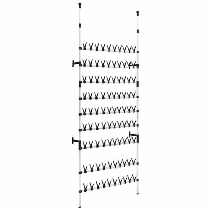“Rabais Étagère à chaussures Cabinet de chaussures - JILLES - étagère à couloir télescopique avec barres Aluminium SOLO945885