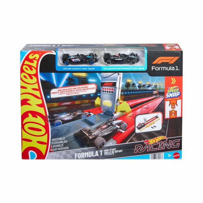 Piste F1 Hot Wheels JKM88 – Set Grid Start avec 2 Voitures Incluses