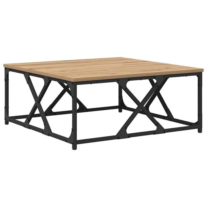 Table basse moderne - vidaXL - Chêne artisanal - Bois dingénierie - 70x70x30 cm - Rectangulaire - Poids maximal 75 kg