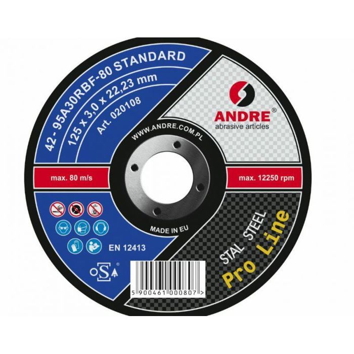 Disque de découpe - 020108 - STANDARD PRO LINE - 125 x 3 0 mm - Métal