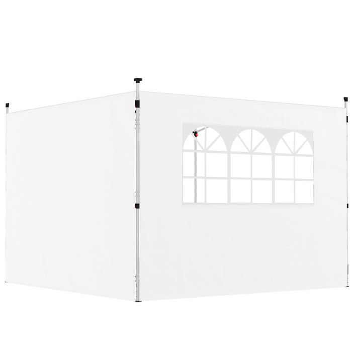 Parois latérales pour tonnelle - Outsunny - lot de 2 - pour tonnelle 3 x 3 m - tissu Oxford 210D - blanc