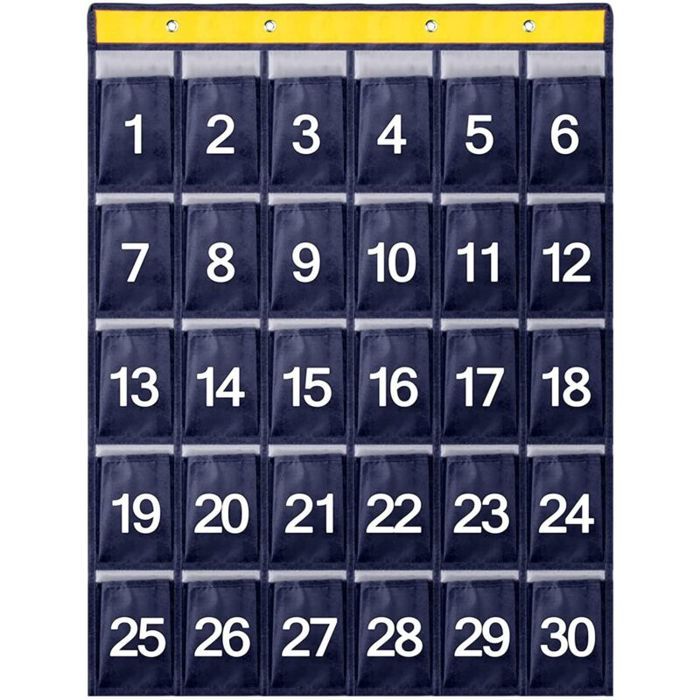 Pochette Numérotée 30 Poches avec Support De Rangement Mural Suspendu Porte Numérique Organisateur Sac de Rangement Suspendu