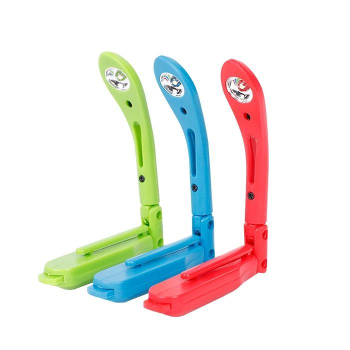 Lampe de lecture miniature (rouge) – Lampe de lecture compacte pour lire au lit – Fixation flexible par pince